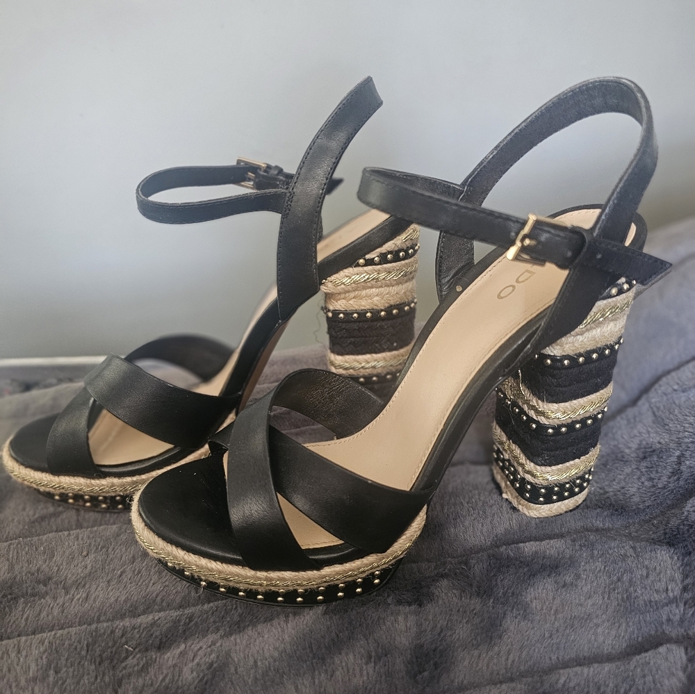 Open toe stack heel - Picture 2 of 5